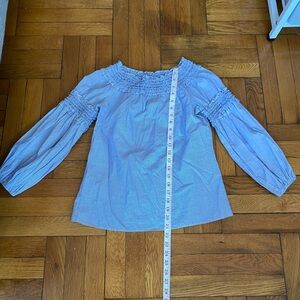 Max Studio off-the-shoulder smocked blouse- long, shirred sleeves - XS